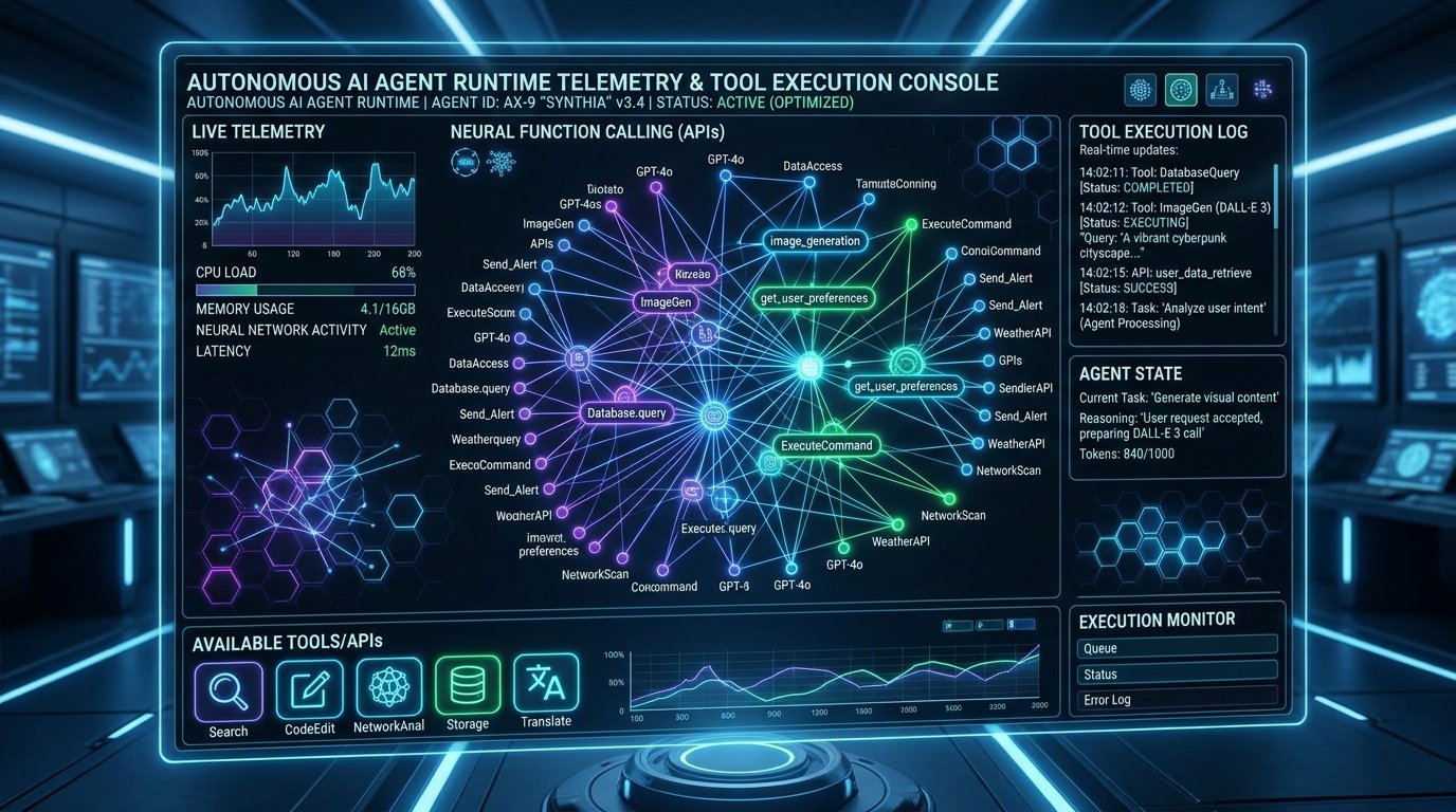 Autonomous AI Agent Runtime Telemetry and Function Execution Console