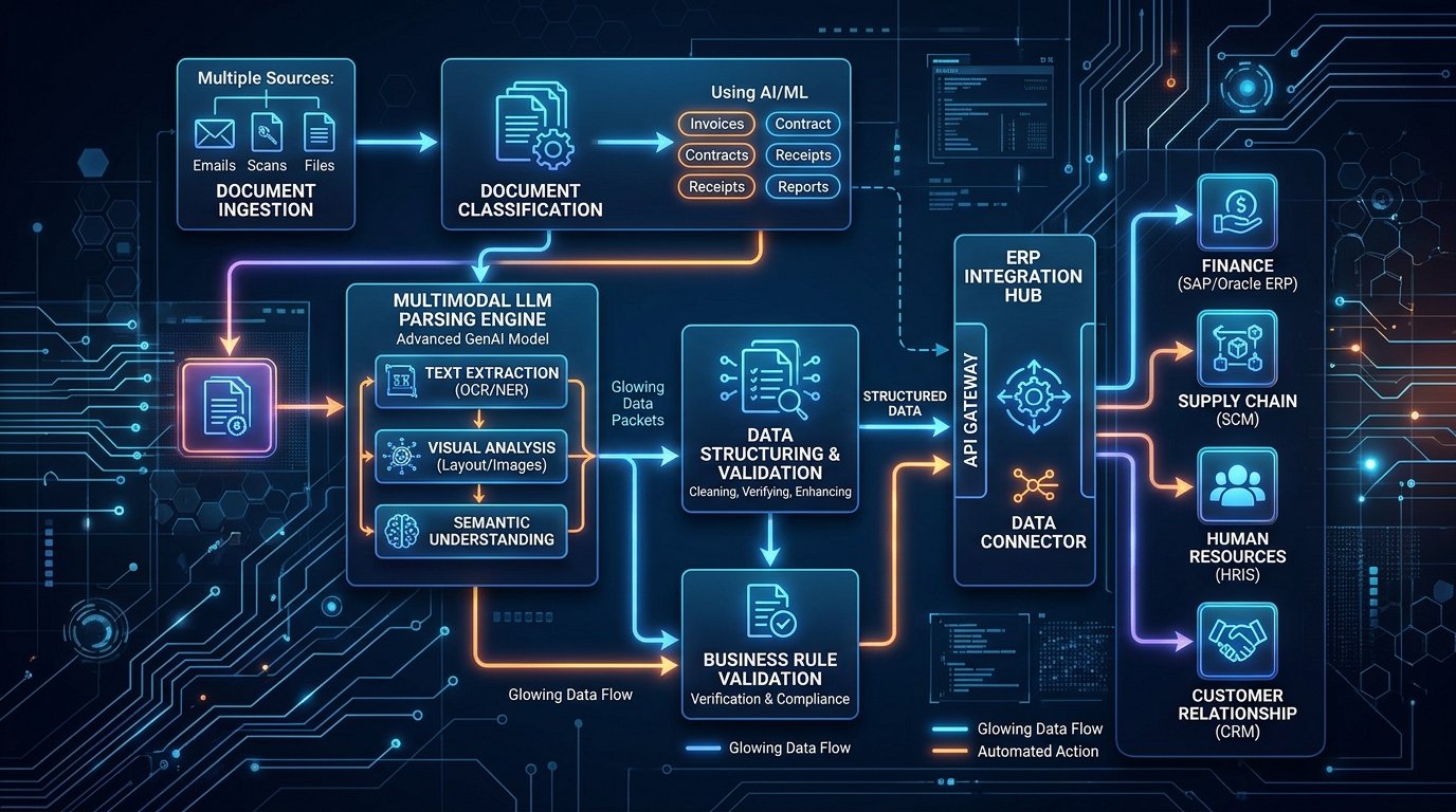 Multimodal Intelligent Document Processing and ERP Data Connector Architecture