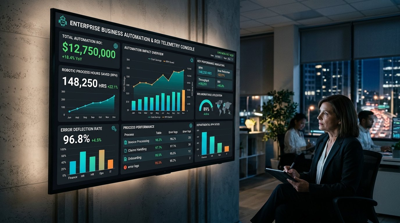 Enterprise Business Automation Analytics and Executive ROI Telemetry Console