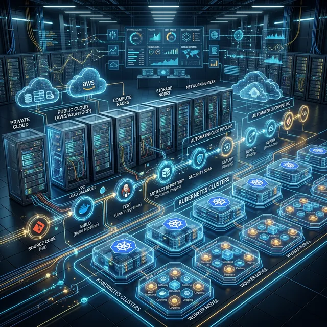 Cloud & DevOps Solutions 3D Illustration
