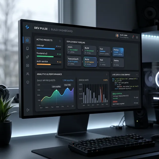 Custom Software Development 3D Illustration